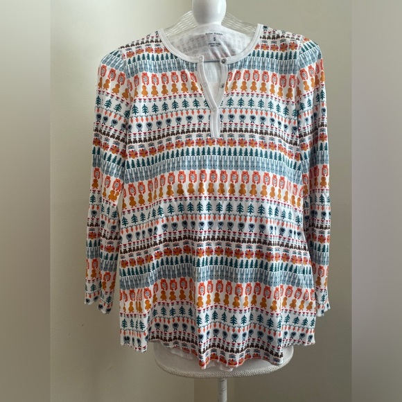 Tuckernuck Roller Rabbit Bands Weave Pima Cotton Pajama Top Size S NWOT - Picture 4 of 9